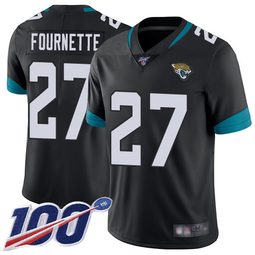 Nike Jacksonville Jaguars #27 Leonard Fournette Black Team Color Men Stitched NFL 100th Season Vapor Limited Jersey->jacksonville jaguars->NFL Jersey